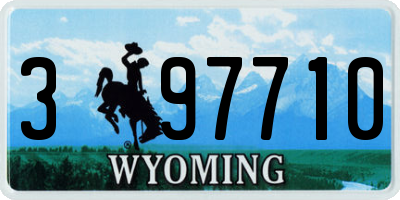 WY license plate 397710