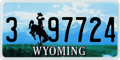 WY license plate 397724