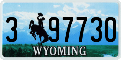 WY license plate 397730