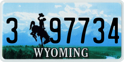 WY license plate 397734