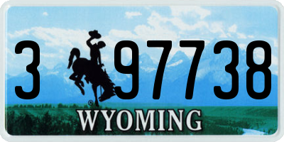 WY license plate 397738