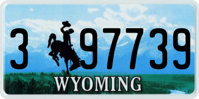 WY license plate 397739