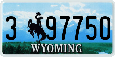 WY license plate 397750