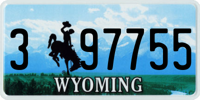 WY license plate 397755