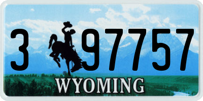 WY license plate 397757