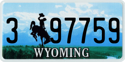 WY license plate 397759