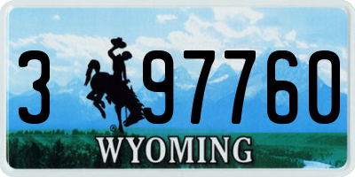 WY license plate 397760
