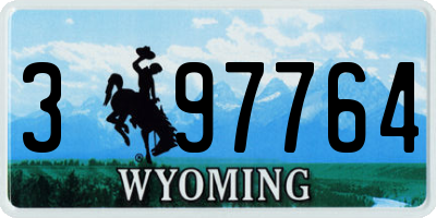 WY license plate 397764