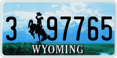 WY license plate 397765