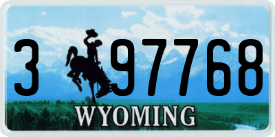 WY license plate 397768