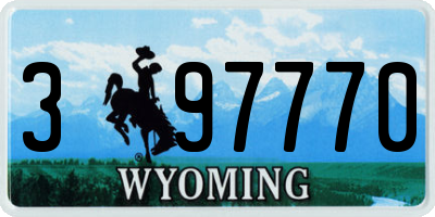 WY license plate 397770