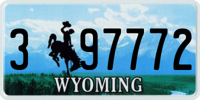 WY license plate 397772
