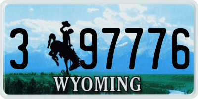 WY license plate 397776