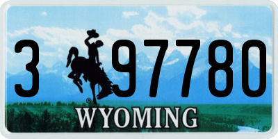 WY license plate 397780