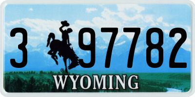 WY license plate 397782