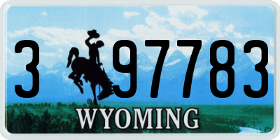 WY license plate 397783