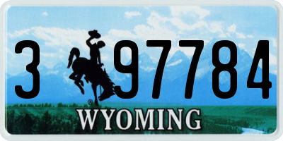 WY license plate 397784