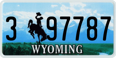 WY license plate 397787