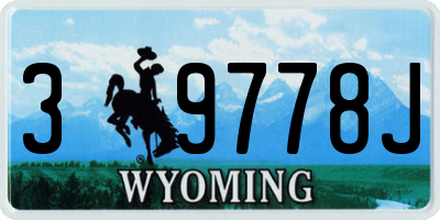 WY license plate 39778J