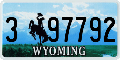 WY license plate 397792