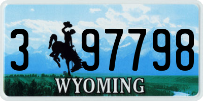 WY license plate 397798