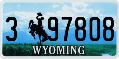 WY license plate 397808