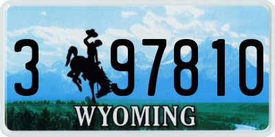 WY license plate 397810