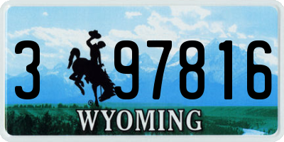 WY license plate 397816