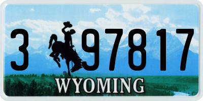 WY license plate 397817