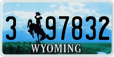 WY license plate 397832