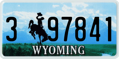 WY license plate 397841