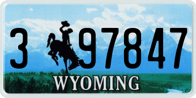 WY license plate 397847