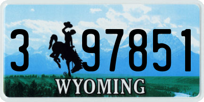 WY license plate 397851
