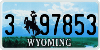 WY license plate 397853