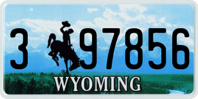 WY license plate 397856