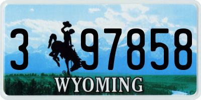 WY license plate 397858