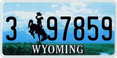 WY license plate 397859