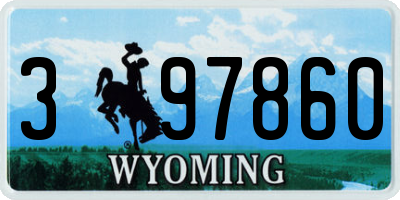 WY license plate 397860