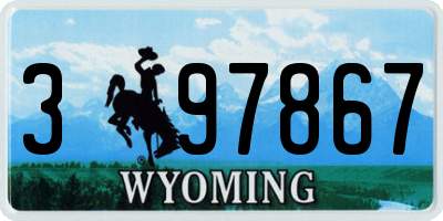 WY license plate 397867