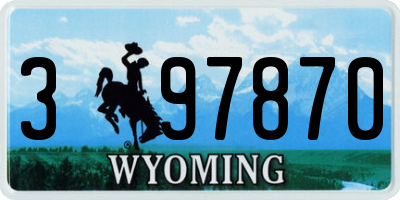 WY license plate 397870