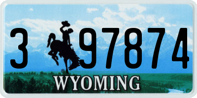 WY license plate 397874