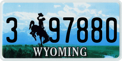 WY license plate 397880