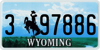 WY license plate 397886