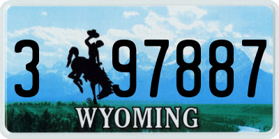 WY license plate 397887