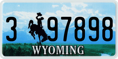 WY license plate 397898
