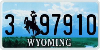 WY license plate 397910