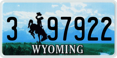 WY license plate 397922
