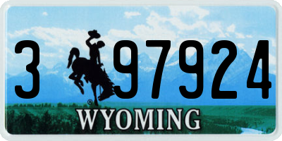 WY license plate 397924