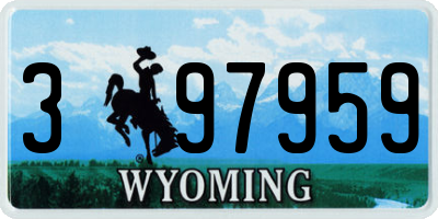 WY license plate 397959