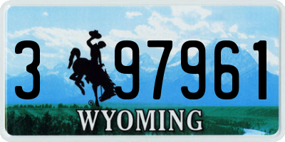 WY license plate 397961